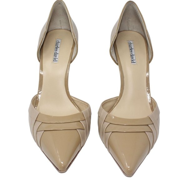 Charles David Galactic Tan Leather Combo Stiletto Heels Pointed Toe CD-350-6 - Picture 4 of 12